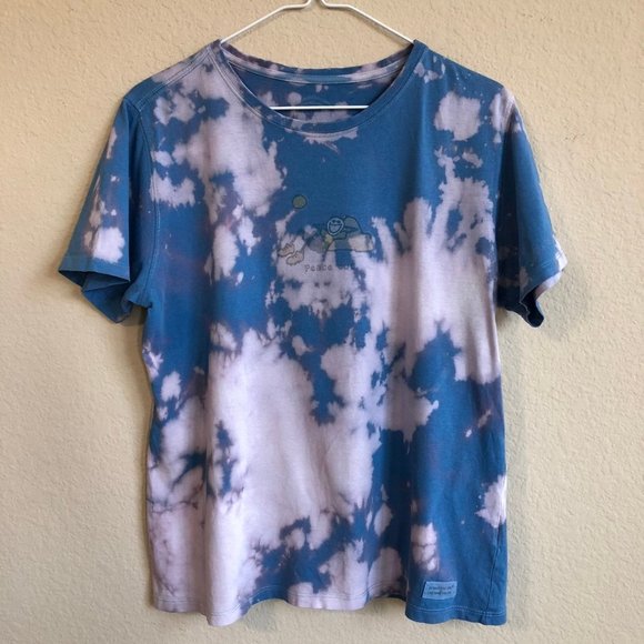 Life Is Good Tops - Life Is Good Shirt Tie Dye Peace Out Blue T-Shirt